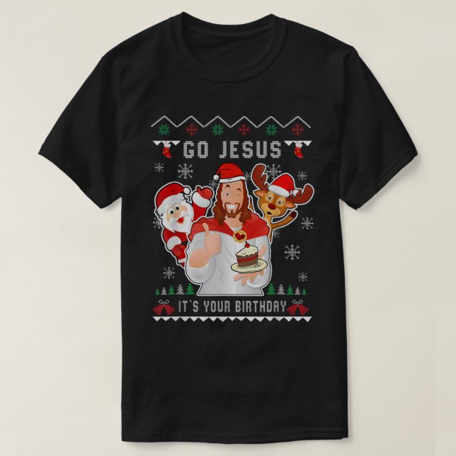 Jul jul den kristna kyrkan i din födelsedag t shirt (Design framsida)