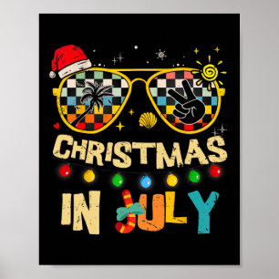 Jul jul jul hatt solglasögon sommarlov poster