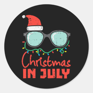 Jul jul jul ögon glas Xmas sommar kvinnor män K Runt Klistermärke