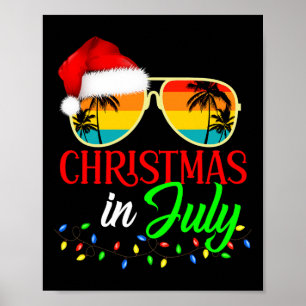 Jul jul jul Santa hatt solglasögon sommarlov Poster
