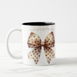 Jul jul - Polka dots Bow Festive Två-Tonad Mugg