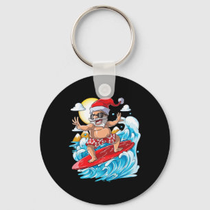 Jul jul Santa Hawaiian Surfing Sommar Su Nyckelring