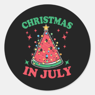 Jul jul skjorta för män kvinnor vattenmelon X Runt Klistermärke