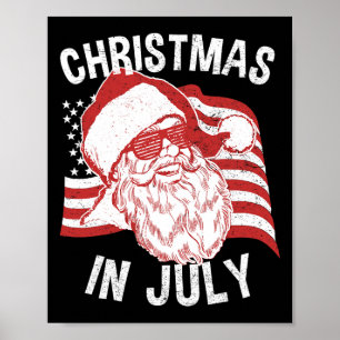 Jul jul-tröja Retro Hipster Tomte 4:e juli Poster