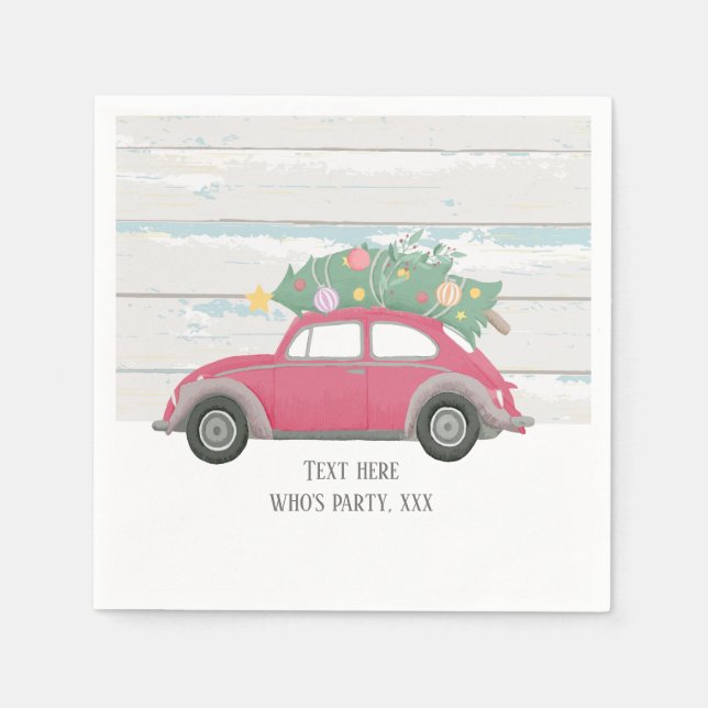 jul, julafton, babypojke, julgran, bil pappersservett (Framsidan)