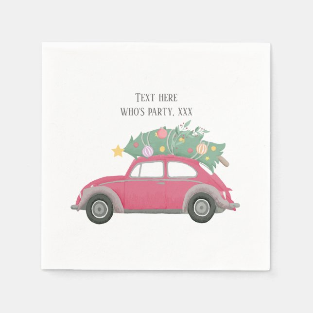 jul, julafton, babypojke, julgran, bil pappersservett (Framsidan)