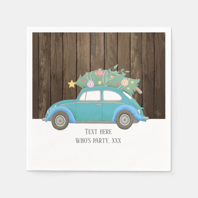 jul, julafton, babypojke, julgran, bil pappersservett (Framsidan)