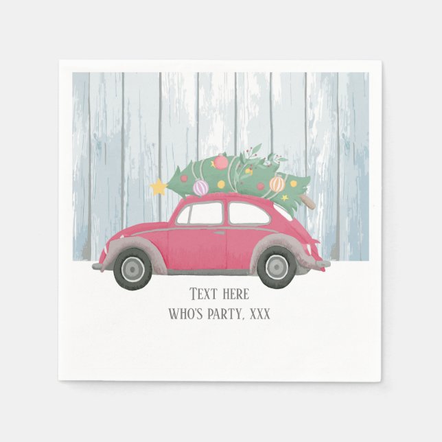 jul, julafton, babypojke, julgran, bil pappersservett (Framsidan)