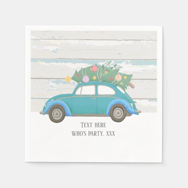 jul, julafton, babypojke, julgran, bil pappersservett (Framsidan)