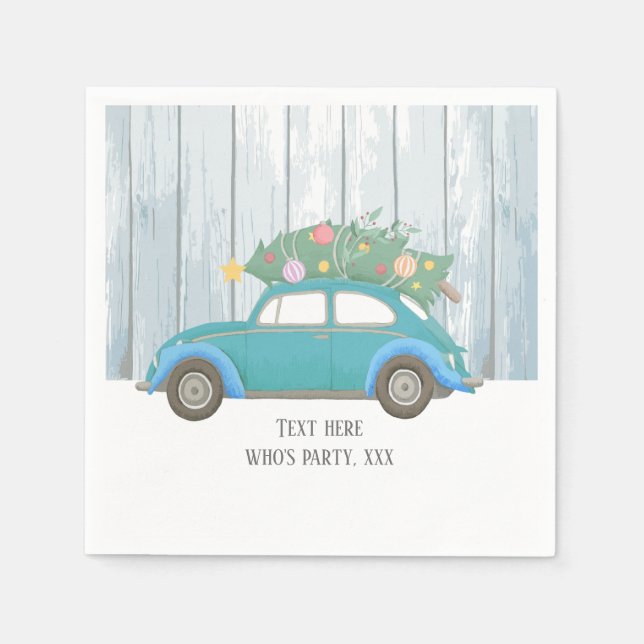 jul, julafton, babypojke, julgran, bil pappersservett (Framsidan)