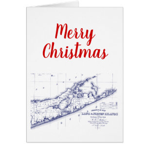 Jul Julafton Long Island Hamptons Karta VC Hälsningskort