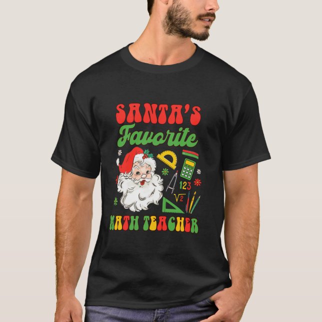 Jul Julafton Matematiker Santa s Favorite Math T Shirt (Framsida)