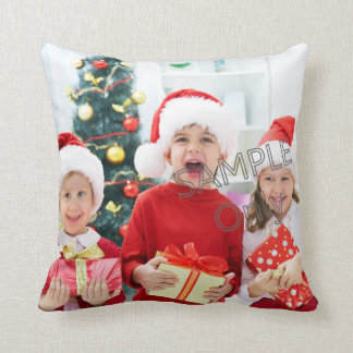Jul Julafton Photo Template, barn eller familj Kudde