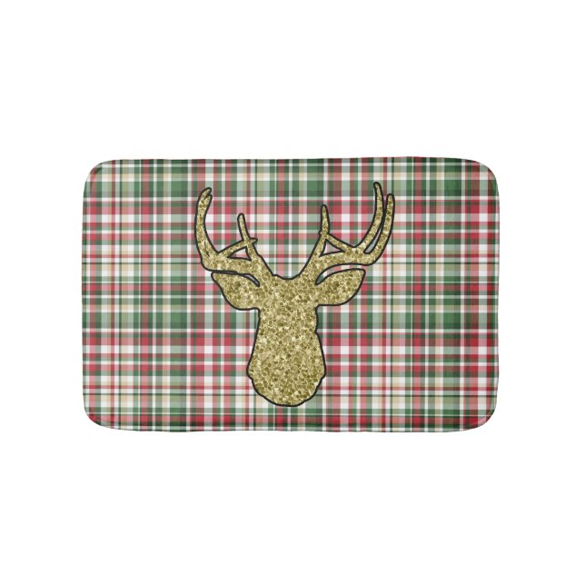 Jul JULAFTON Play Tartan Guld Hjort Bath Mat Badrumsmatta (Framsidan)