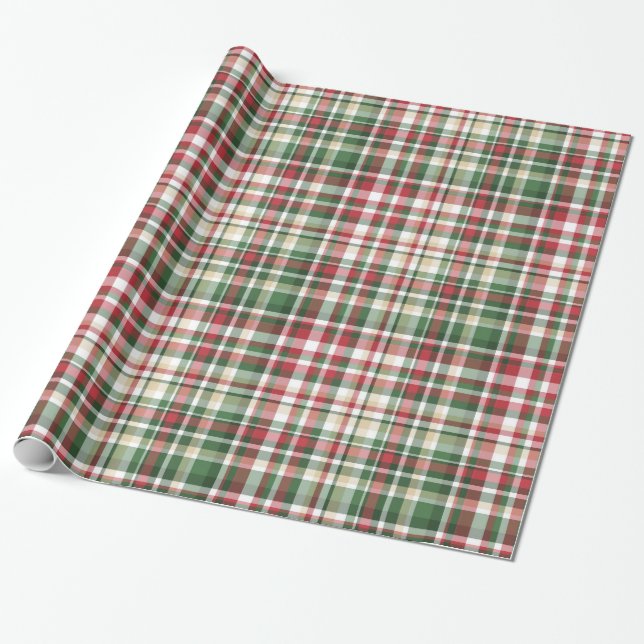 Jul JULAFTON Play Tartan Red Gre Wrapping Papper Presentpapper (Utrullad)