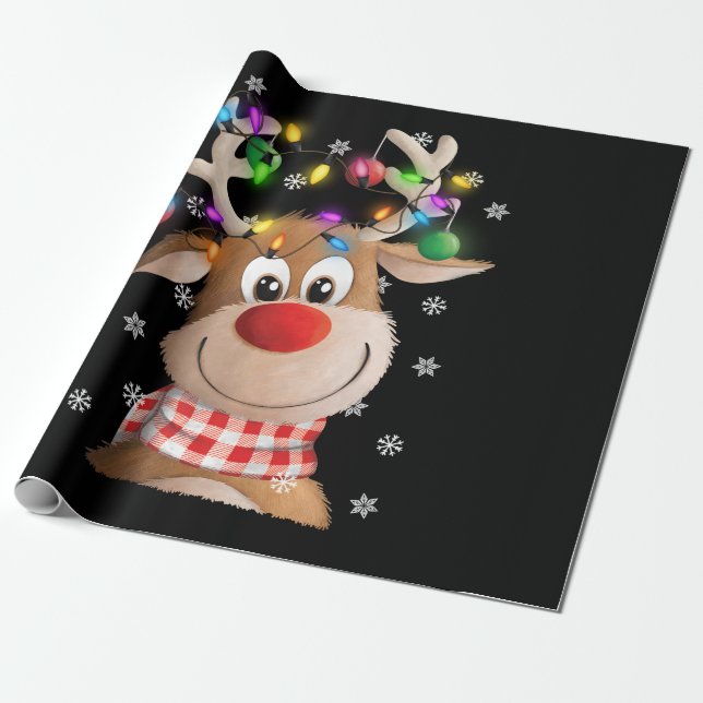 Jul julafton Reindeer, ljus-familjen Presentpapper (Utrullad)