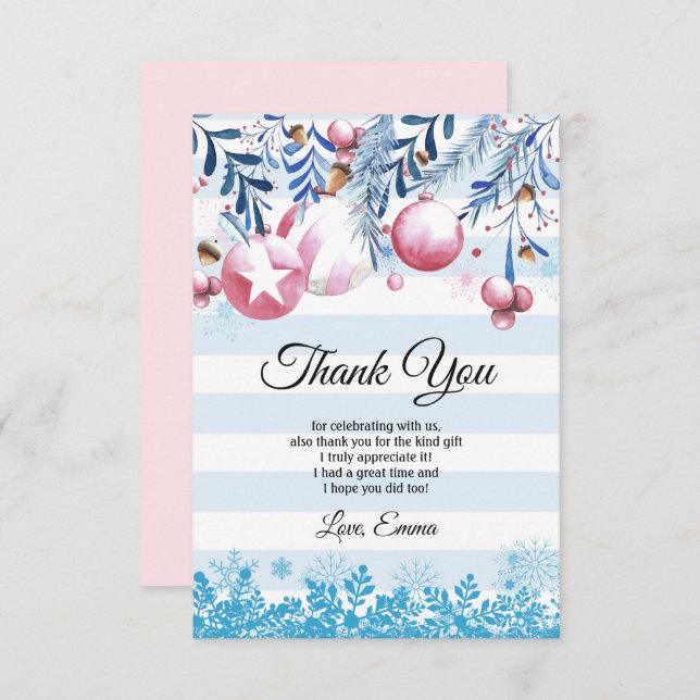 Jul, Julafton, tack. Inbjudningar (Fram/baksida)