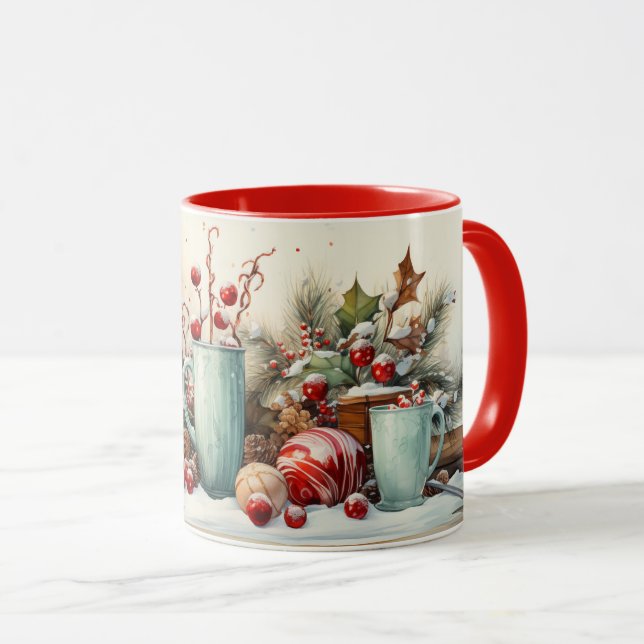 Jul Julafton, Yule-scen för kaffe/te mugg (Framsida höger)