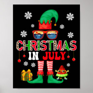 Jul juldräkt Alv Solglasögon Strandälskare Poster