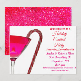Jul Julfest Elegant Red Candy cane Inbjudningar