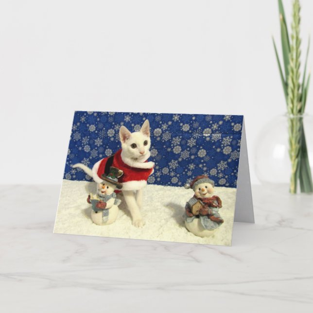 Jul - Julhälsningar kort för katt (Framsida)