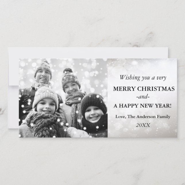 Jul - Julhälsningar nytt års fotokort Julkort (Framsida)