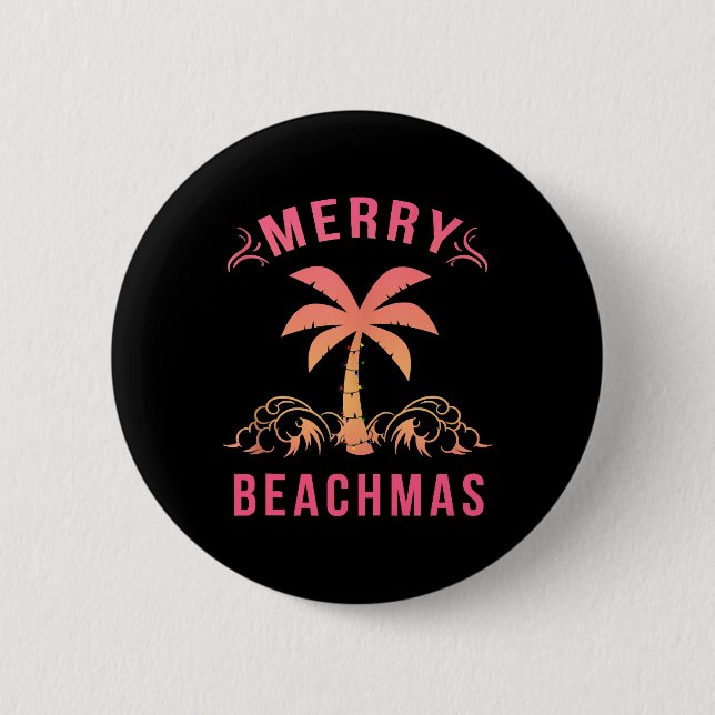 Jul juli Kuststrupe Beach Merry Beachmas Handflata Knapp (Framsida)