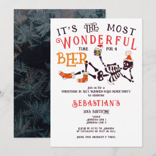 Jul juli Skeleton Sommar Ween Beer Birthday Inbjudningar
