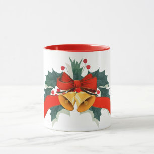 Jul julklockor med järnekblad mugg