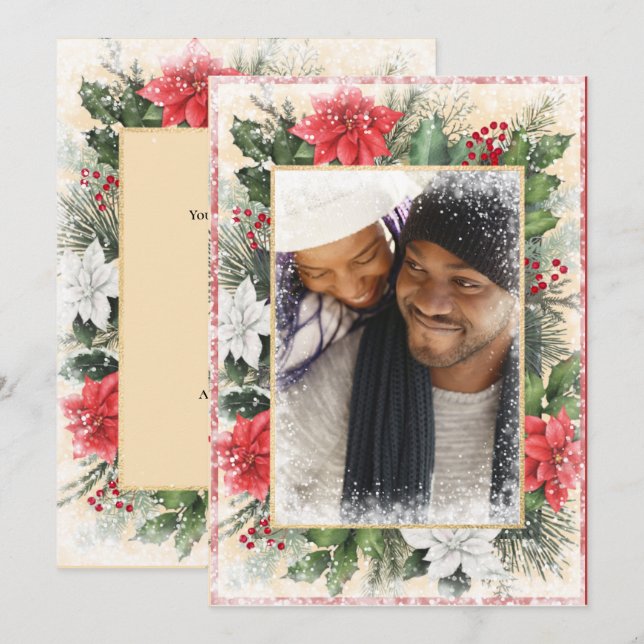 Jul Julkort Xmas Vintage Säsongskort (Fram/baksida)