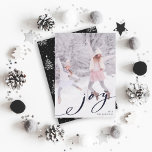 Jul-julljulljus-Helgdag Julkort<br><div class="desc">Det här enkla julfotokortet har ett svart elegant-glädjesskript med ett vitt Julgran mönster på baksidan (utbytbar bakgrund färg). Om du vill ha en mer avancerad anpassning av den här designen klickar du på länken "anpassa ytterligare".</div>