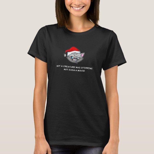 Jul Julpsalm Katt Grå Design T Shirt (Framsida)