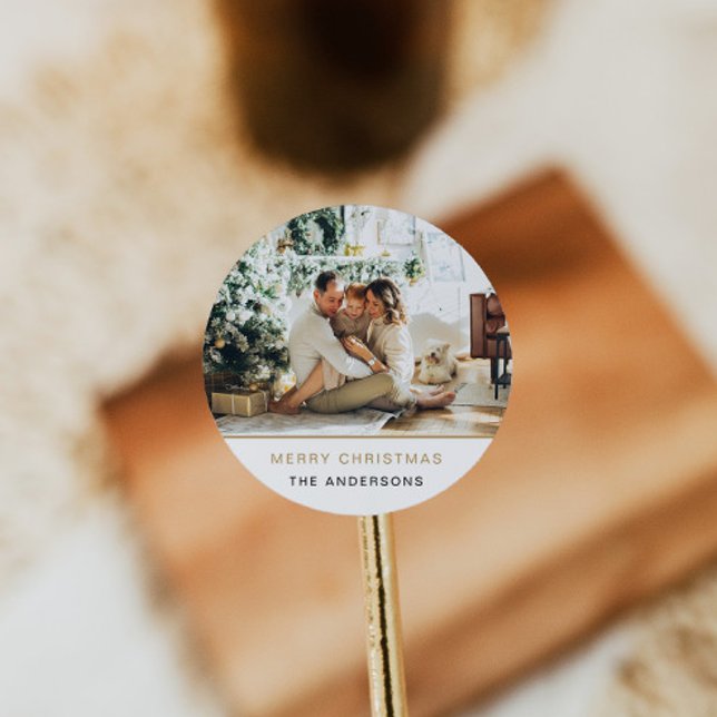 Jul Julsticker Etikett Minimal Guld (Skapare uppladdad)