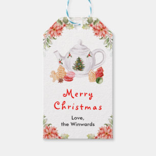 Jul Jultea Röd God Jul Presentetikett