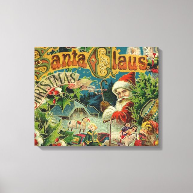 Jul Jultomten Antique Art Canvastryck (Framsida)