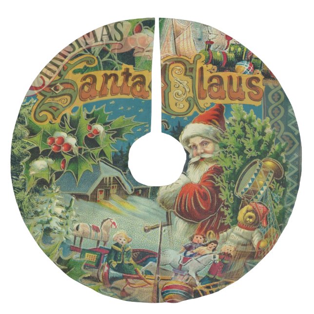 Jul Jultomten Antique Art Julgransmatta Borstad Polyester (Framsidan)