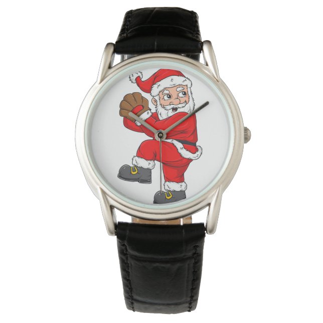 Jul Jultomten Baseball Catcher Boys Girls Armbandsur (Framsida)