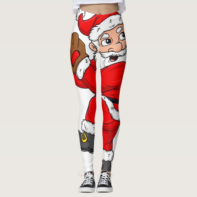 Jul Jultomten Baseball Catcher Boys Girls Leggings (Framsida)