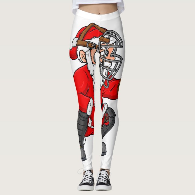 Jul Jultomten Baseball Catcher Boys Girls Leggings (Framsida)