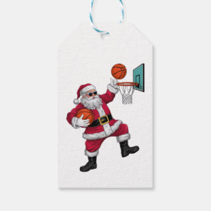 Jul Jultomten Dunking A Basketball Julafton Presentetikett