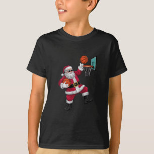 Jul Jultomten Dunking A Basketball Julafton T Shirt