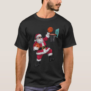 Jul Jultomten Dunking A Basketball Julafton T Shirt
