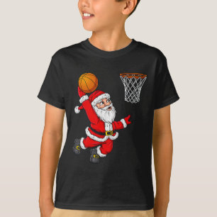 Jul Jultomten Dunking A Basketball Roligt Xma T Shirt