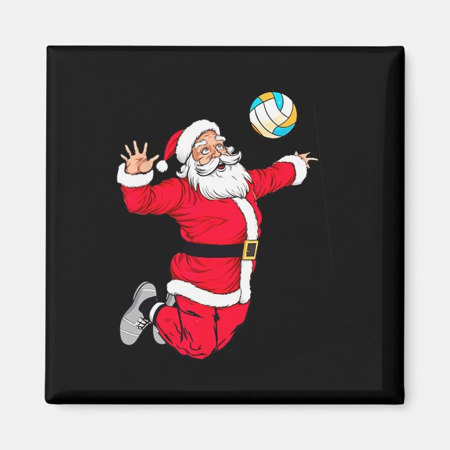 Jul Jultomten Dunking A Volleyball Funny X Magnet (Framsidan)