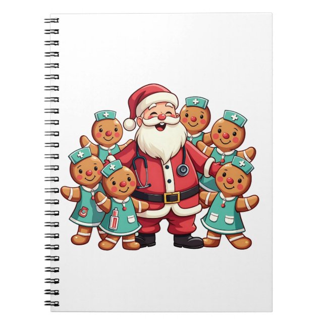 Jul Jultomten Gingerbröd Nurses Anteckningsbok (Framsidan)