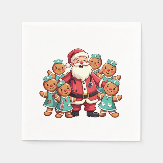 Jul Jultomten Gingerbröd Nurses Pappersservett (Framsidan)