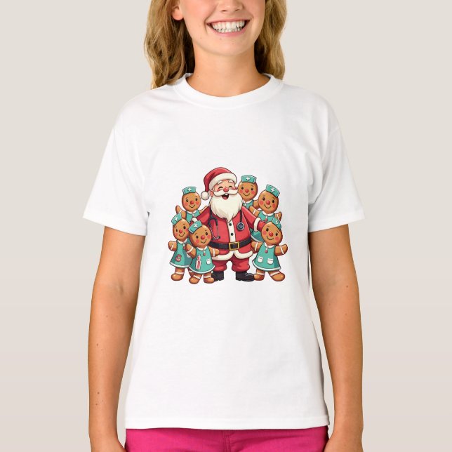 Jul Jultomten Gingerbröd Nurses T Shirt (Framsida)