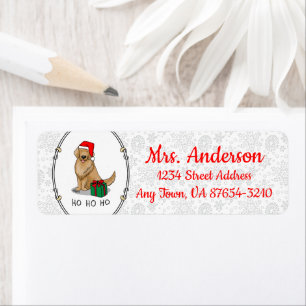 Jul Jultomten Golden Retriever Hund Cute Returadress Etikett