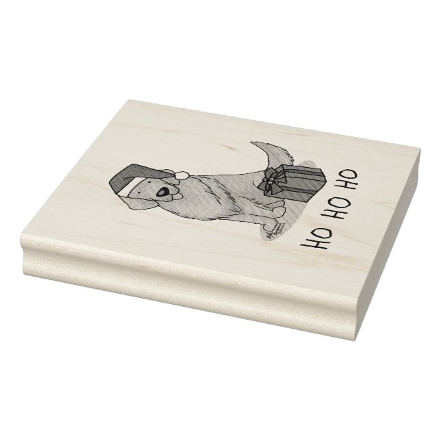 Jul Jultomten Golden Retriever Hund Cute Stämpel (Stämpel)