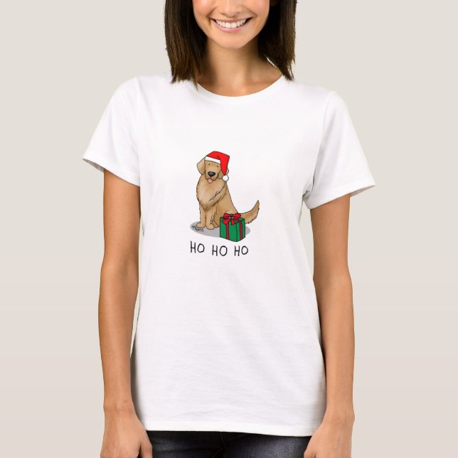 Jul Jultomten Golden Retriever Hund Cute T Shirt (Framsida)